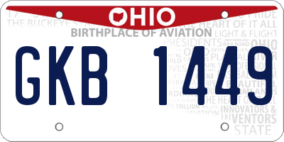 OH license plate GKB1449