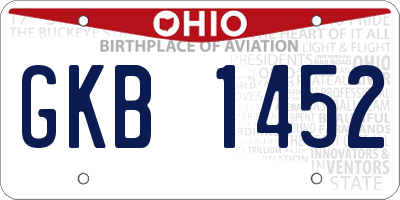 OH license plate GKB1452