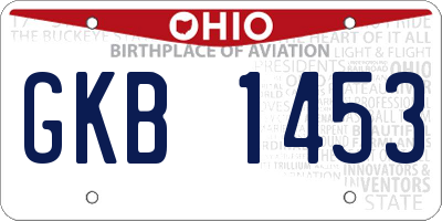 OH license plate GKB1453