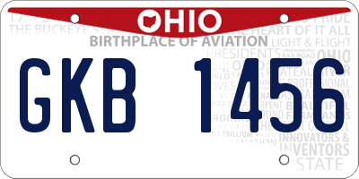 OH license plate GKB1456