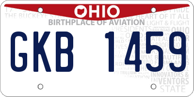 OH license plate GKB1459