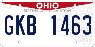 OH license plate GKB1463