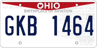 OH license plate GKB1464