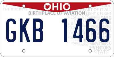 OH license plate GKB1466