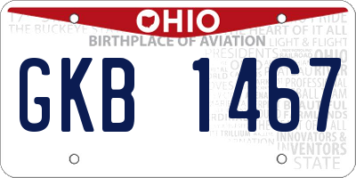 OH license plate GKB1467