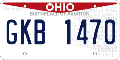 OH license plate GKB1470
