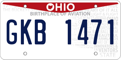 OH license plate GKB1471