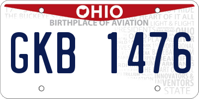 OH license plate GKB1476
