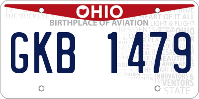 OH license plate GKB1479