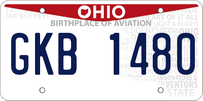 OH license plate GKB1480