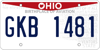OH license plate GKB1481