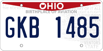 OH license plate GKB1485
