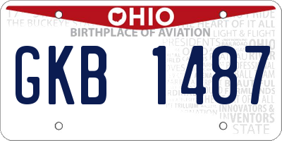 OH license plate GKB1487