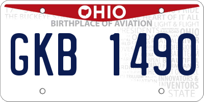 OH license plate GKB1490