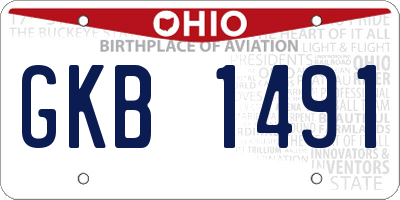 OH license plate GKB1491