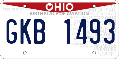 OH license plate GKB1493