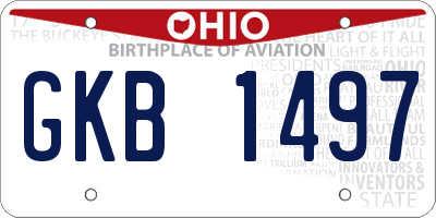 OH license plate GKB1497