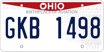 OH license plate GKB1498
