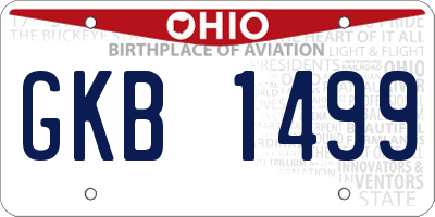 OH license plate GKB1499