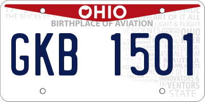 OH license plate GKB1501