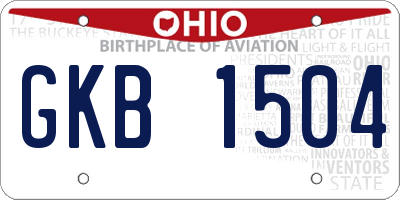 OH license plate GKB1504
