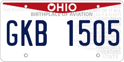 OH license plate GKB1505