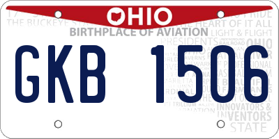 OH license plate GKB1506