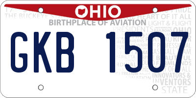OH license plate GKB1507
