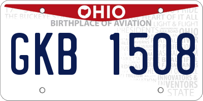 OH license plate GKB1508
