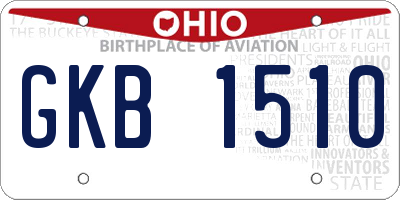 OH license plate GKB1510