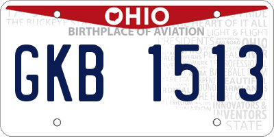 OH license plate GKB1513