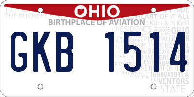 OH license plate GKB1514