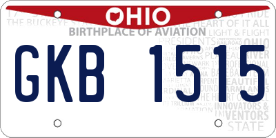 OH license plate GKB1515