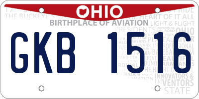 OH license plate GKB1516