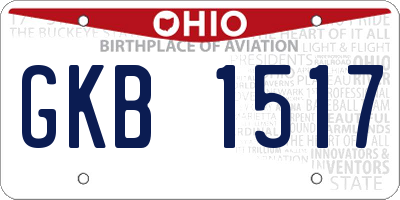 OH license plate GKB1517