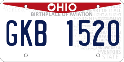 OH license plate GKB1520
