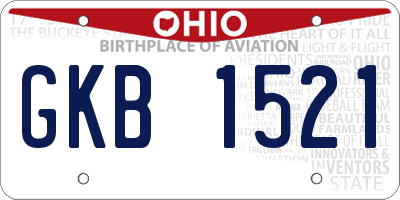 OH license plate GKB1521