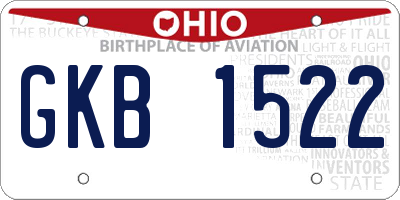 OH license plate GKB1522