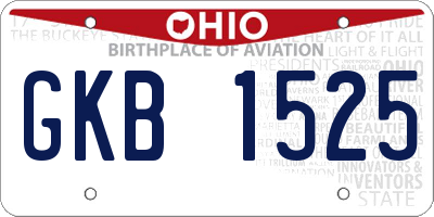 OH license plate GKB1525