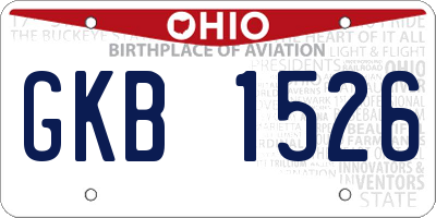 OH license plate GKB1526
