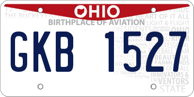 OH license plate GKB1527