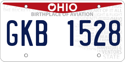 OH license plate GKB1528