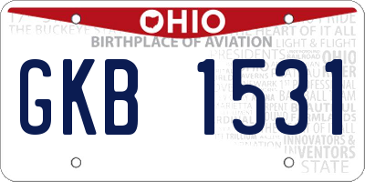 OH license plate GKB1531