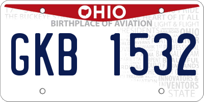 OH license plate GKB1532