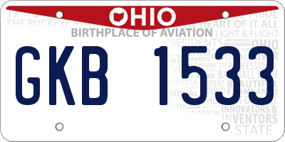 OH license plate GKB1533