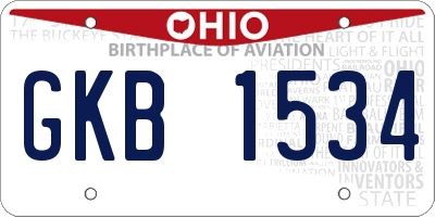 OH license plate GKB1534