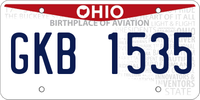 OH license plate GKB1535