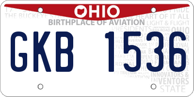 OH license plate GKB1536