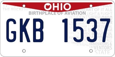 OH license plate GKB1537