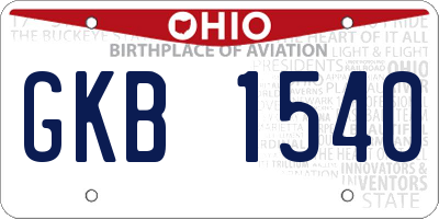 OH license plate GKB1540